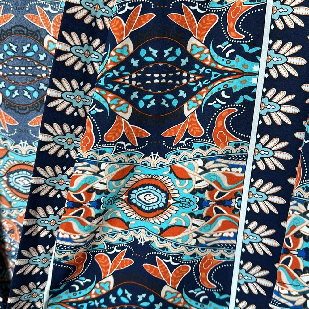 SHEIN colorful short sleeve kimono style shirt 💙🧡💛